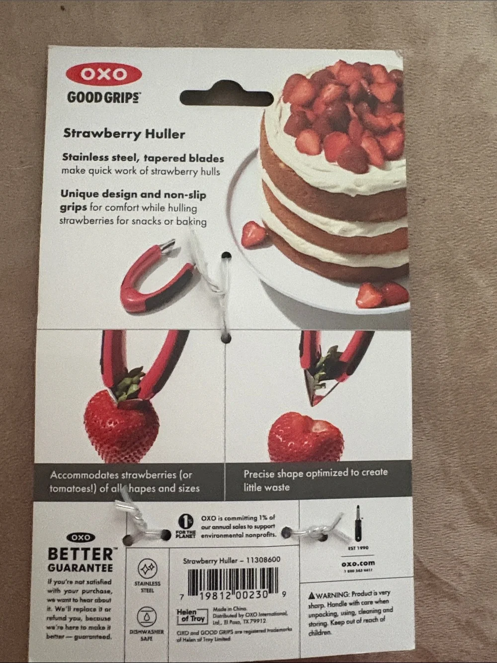 Oxo Good Grips Strawberry Huller - Red